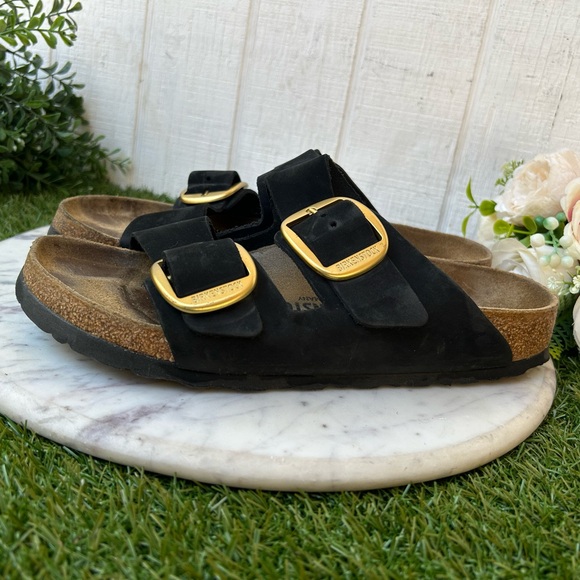 BIRKENSTOCK Arizona Big Buckle Nubuk Leather
Color: Black women Sz 40 US 9-95 - Picture 10 of 16